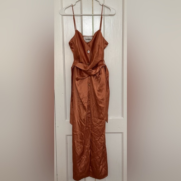 NANUSHKA DRAPED WAIST DRESS - ORANGE - Picture 5 of 11